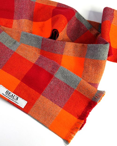 Sunrise orange Plaid Scarf